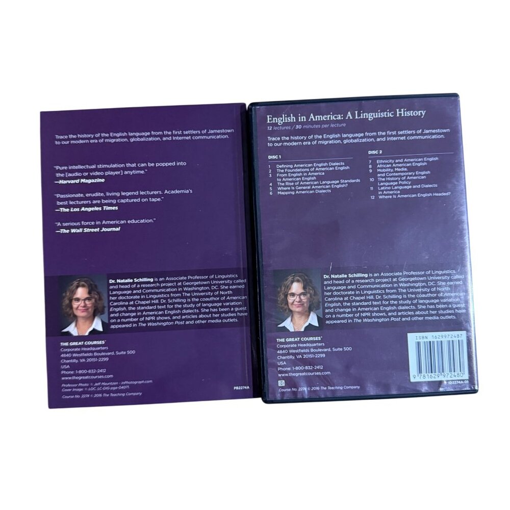 Great Courses English in America A Linguistic History DVDs Guidebook Schilling - Picture 2 of 4